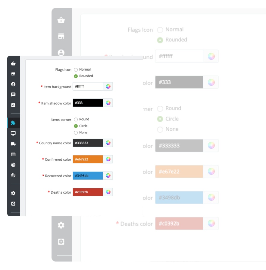 COVID-19 Stats customization