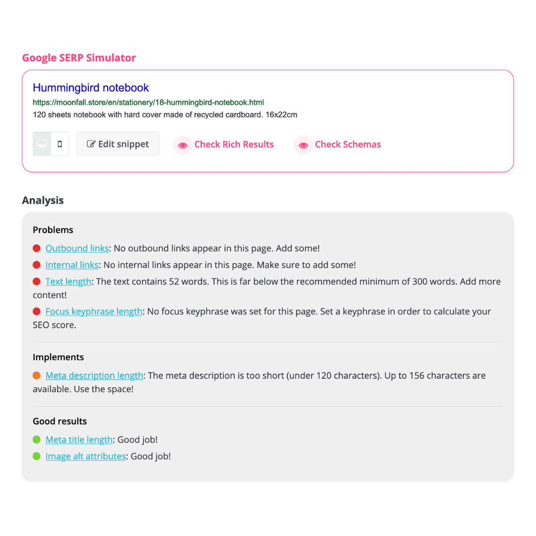 PrestaShop SEO Analysis