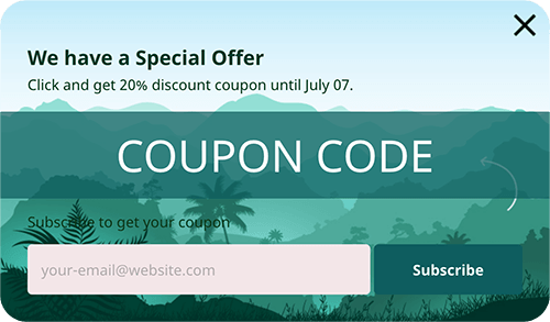 Newsletter Popup Jungle theme