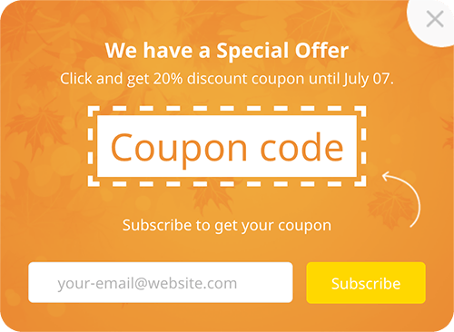 Newsletter Popup Thanksgiving theme