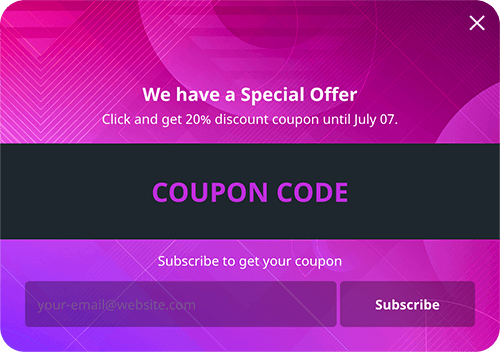 Newsletter Popup Pink theme