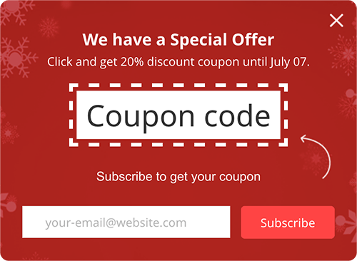 Newsletter Popup Christmas theme