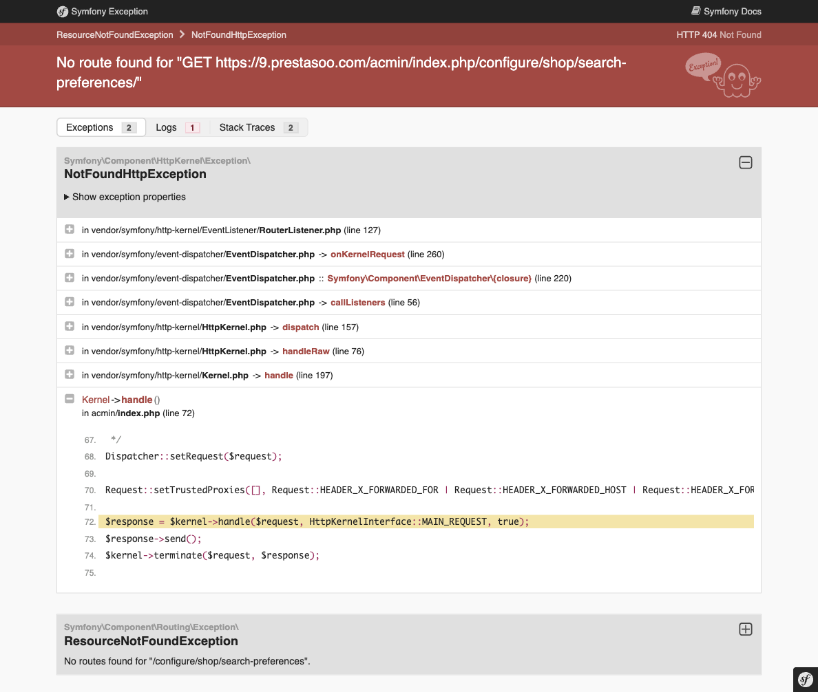 The Search tab in PrestaShop 9.1.1, showing the indexing toggles and the field weights below