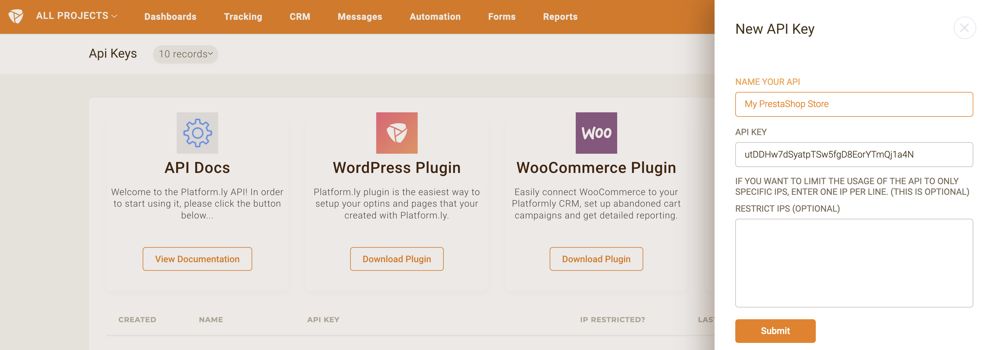 Platform.ly API