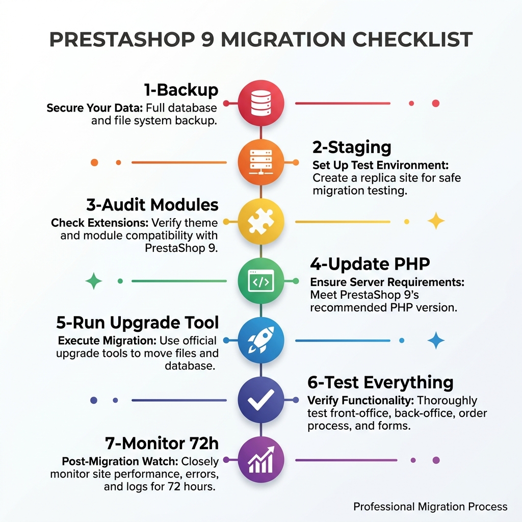 PrestaShop 9 migration checklist
