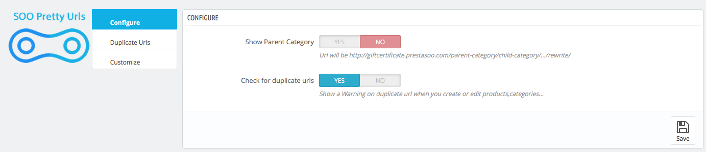Check for prestashop duplicate url when create a new product