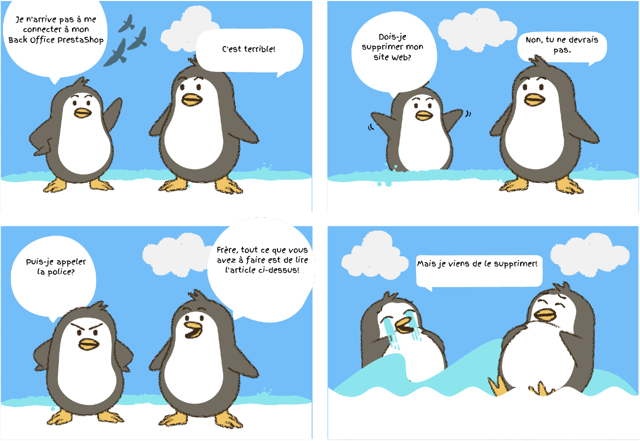 Histoire de connexion PrestaShop