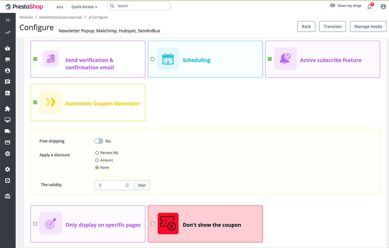 PrestaShop Coupon