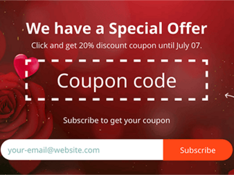 Thème pop-up de la newsletter de la Saint-Valentin