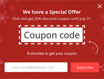 Thème pop-up de la newsletter de Noël