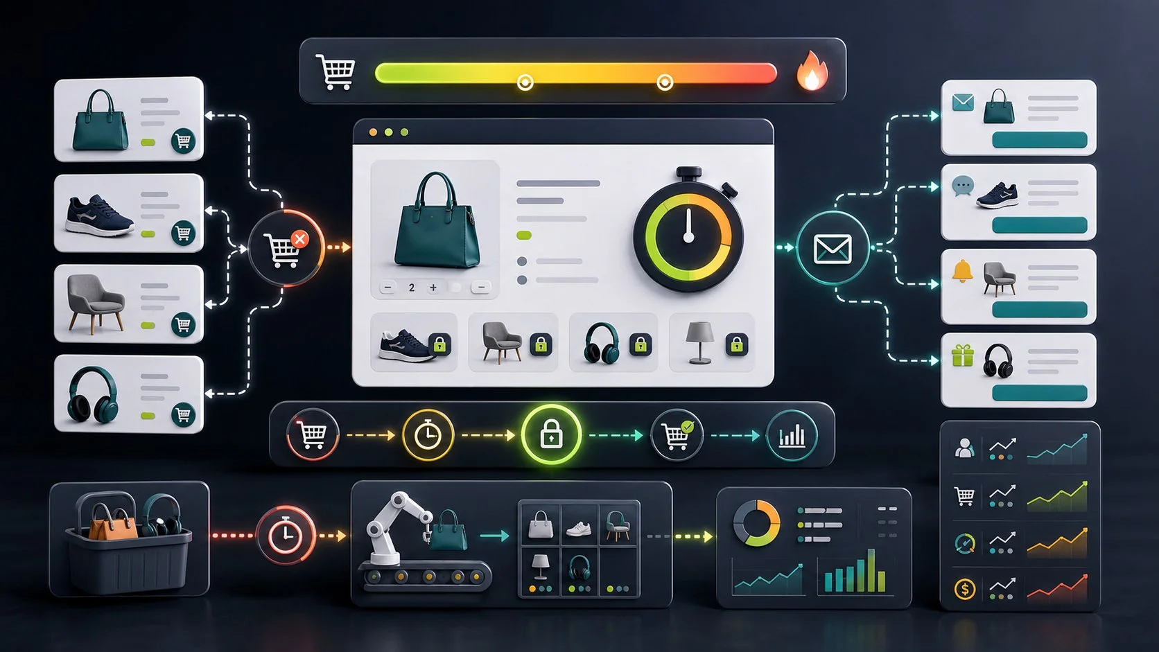 PrestaShop cart reservation timer with urgency, inventory and abandoned cart recovery signals