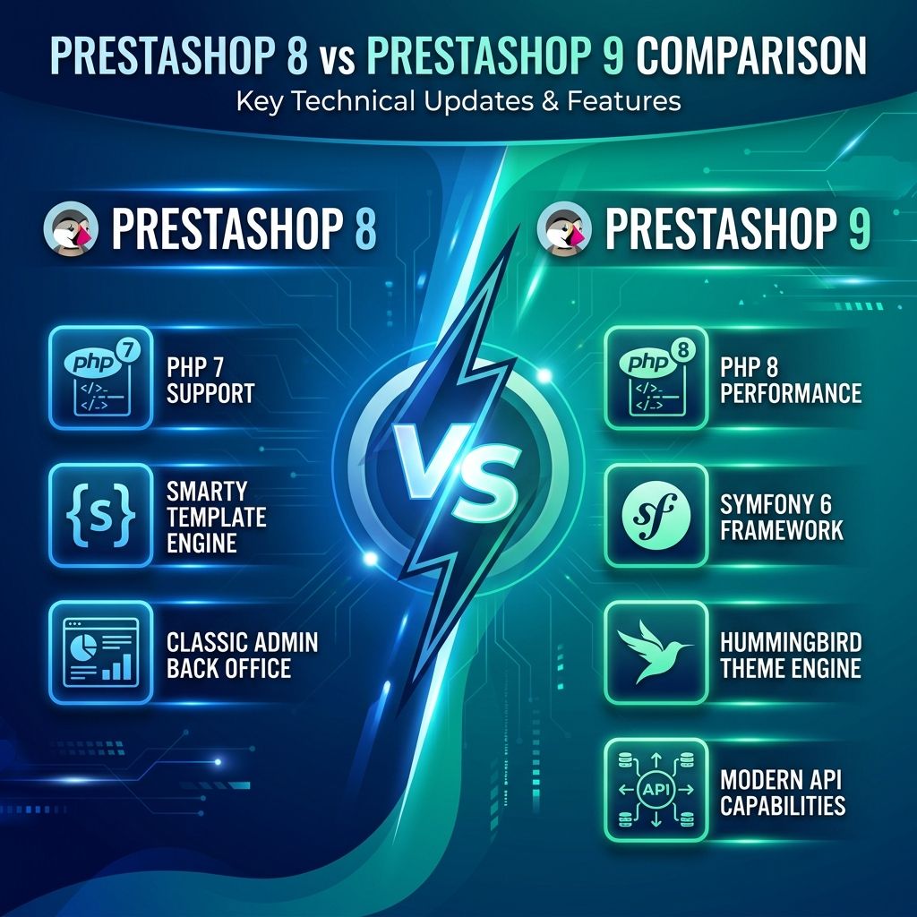 PrestaShop 9 vs PrestaShop 8