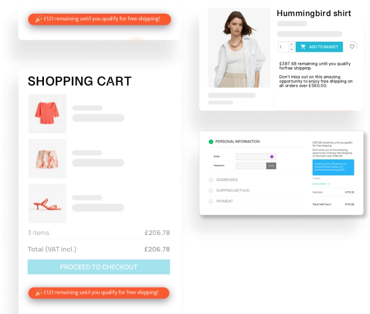PrestaShop Free Shipping Counter feature