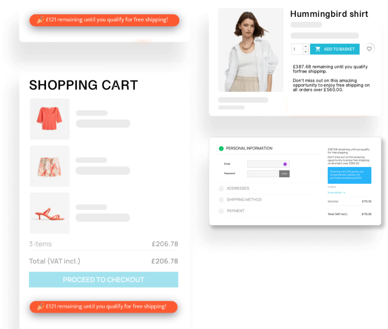 PrestaShop Free Shipping Counter feature