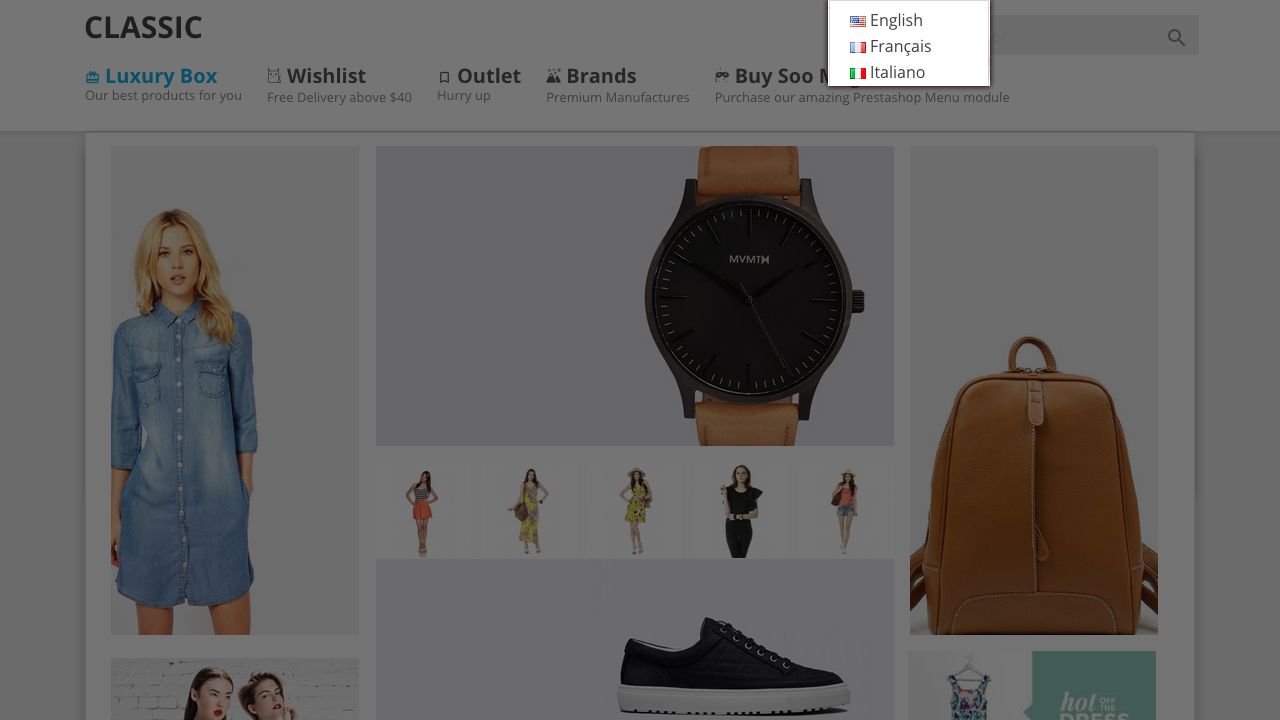 Display flags in the language switcher - Prestashop 1.6, 1.7