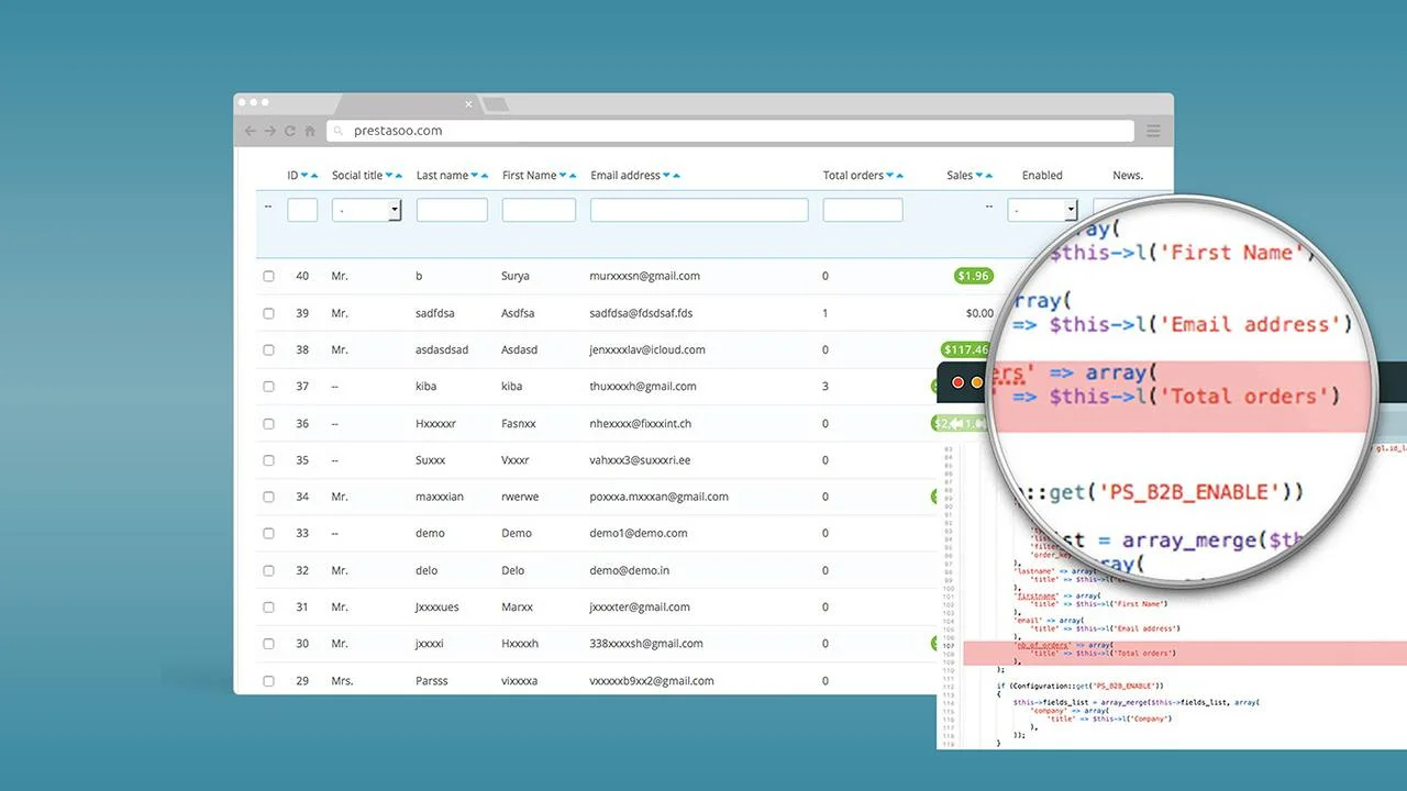 How to show the number of orders per customer on Prestashop