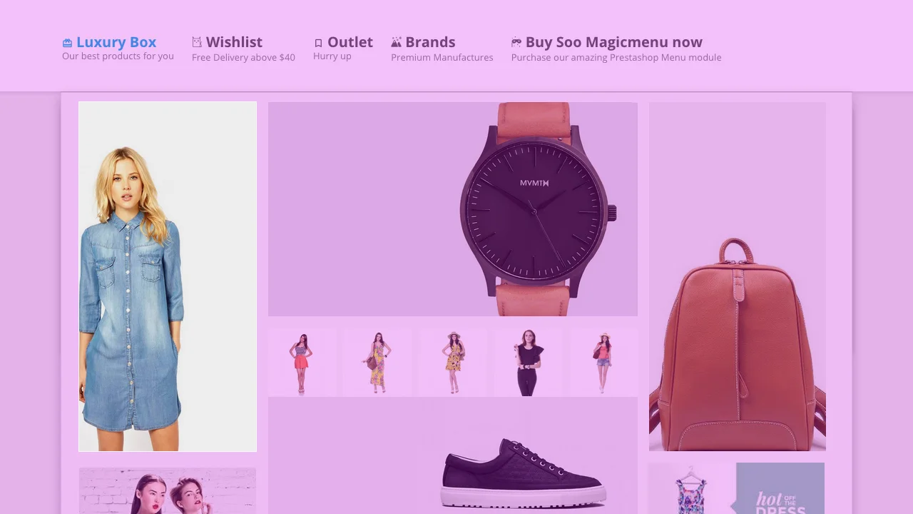 How to show subcategories images in Prestashop's top menu